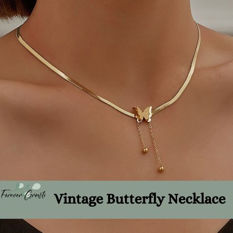 Add a touch of whimsical charm to your look with our Vintage Butterfly Necklace! 🦋 Elevate your style effortlessly with this timeless piece that exudes elegance and grace. 👇Click on this best offer! https://bit.ly/3VnSQZU #VintageVibes #TimelessBeauty #NatureInspired #TimelessElegance #FashionistaGoals #UnapologeticallyStylish Chains Aesthetic, Instagram Add, Butterfly Jewelry, Vintage Butterfly, Necklace Online, Butterfly Necklace, Vintage Vibes, Elevate Your Style, Snake Chain