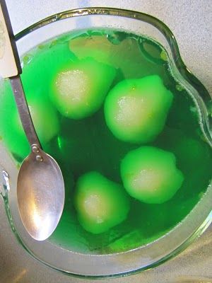 the green Jello of pear halves Pear Jello, Lime Jello With Pears, Pear Jelly Easy, Lime Jello Mold Recipes, Pear Jelly From Peels, Lime Jello Recipes, Green Jello Salad, Vintage Lime Jello Salad, Lime Jello Salads