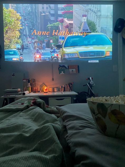 Projector In Bedroom, Casa Halloween, Home Cinema Room, Uni Room, Mini Projector, Movie Projector, Cinema Room, Dream Room Inspiration, Dream Apartment