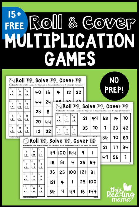 Ready for some NO PREP Multiplication Games? Here you go! These games are such a simple way to practice those multiplication facts to 12. These games are just one of the packs you’ll find in our No Prep Math Games series. *This post contains affiliate links. **The free printable multiplication games download can be found … Math Games Multiplication, Math College, Math Fact Games, Roll And Cover, Educational Math Games, Printable Math Games, Multiplication Facts Practice, Math Board, Multiplication Games