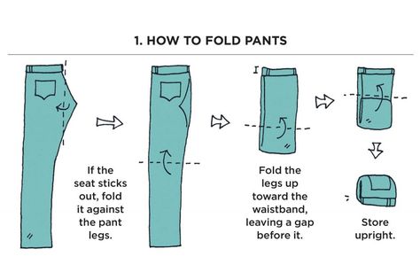 Marie Kondo Folding Tips You Need to Know | Family Handyman | The Family Handyman Fold Pants, Fold Dress, How To Fold Jeans, Konmari Organizing, How To Fold Pants, Konmari Folding, Marie Kondo Organizing, Folding Jeans, Organizar Closet