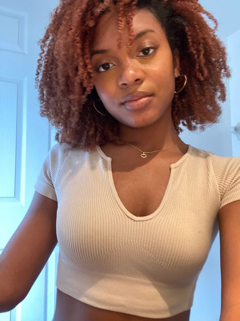 Copper Brown 4c Natural Hair, Ginger Type 4 Hair, Ginger 4c Natural Hair, Copper Hair Brown Skin, Copper Hair Brown, Afro 4c Hairstyles, Afro Hair Dye, Curly Twist, 4b Hair