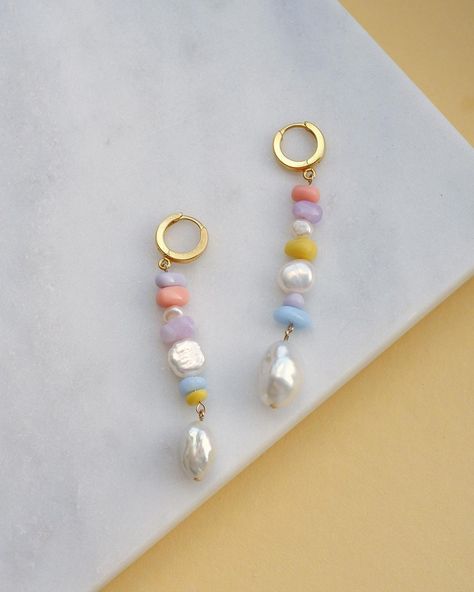 Pearl Clay Earrings, Diy Hippie Earrings, Diy Earrings Pearl, Diy Pearl Earrings, Diy Pearl Necklace, Boho Jewelry Diy, Pearl Earrings Handmade, Jewels Diy, Beaded Jewels