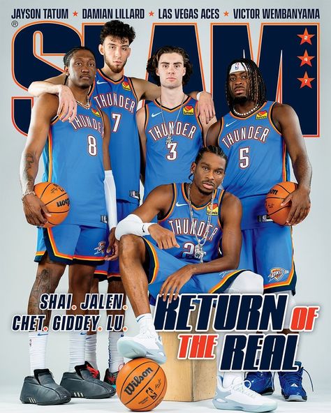 Jalen Williams, Chet Holmgren, Josh Giddey, Slam Magazine, Shai Gilgeous Alexander, Thunder Nba, Best Nba Players, Bobby Charlton, Thunder Basketball