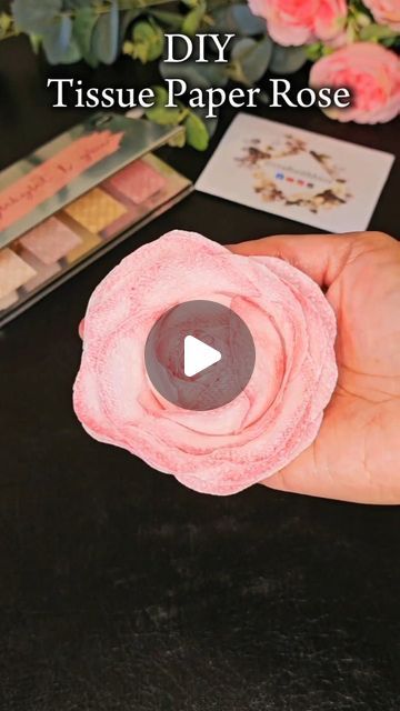 Craft With Haza | DIY Tissue Paper Rose Tutorial 
.
.
.
.
.
#shorts #diy #handmade #craft #papercraft #rose #diyrose #howto #howtomake #how #handmadecraft... | Instagram How To Make Tissue Paper Look Pretty In Bag, Handmade Flowers With Tissue Paper, Cotton Pad Flowers, Tissue Paper Roses Diy, Tissue Rose, Paper Rose Tutorial, Tissue Paper Roses, Paper Roses Diy, Homemade Paper