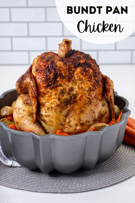 Bundt Pan Chicken, Whole Chicken Recipes Oven, Baked Whole Chicken Recipes, Oven Roasted Whole Chicken, Roasting Chicken, Whole Baked Chicken, Season Recipes, Cooking Whole Chicken, Oven Chicken Recipes