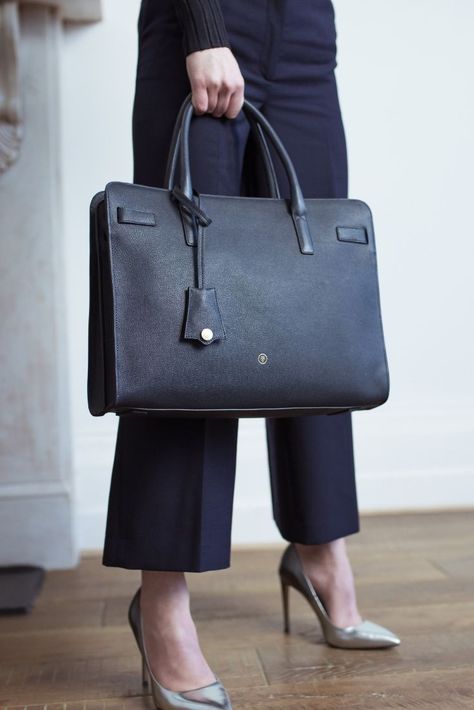 A modern classic, the Enrica briefcase tote is handcrafted by skilled artisans from the finest textured pebbled leather Women Briefcase Business, Leather Briefcase For Women, Ladies Laptop Bag, Black Office Bag, Womens Briefcase, Ladies Briefcase, Briefcase Purse, Work Bags For Women, Womens Work Bag