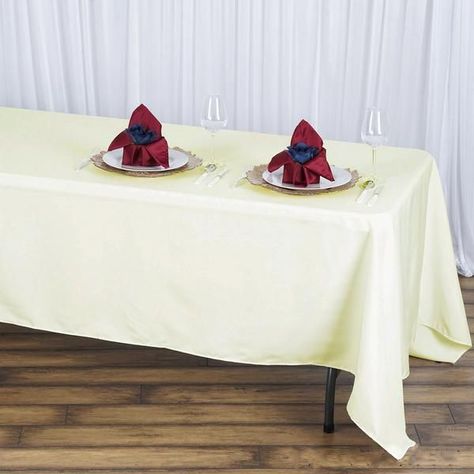 $11.99 | Our NEW Premium Line has the same, no hassle design as all our other polyester tablecloths! Simply open the package, put over your table and done. Plan as many events as you want and invite as many guest as you desire without even worrying about the expenses and your budget. Add a classy touch to your plain tables and table covers by swathing with this seamless beauty. Inspiration is a key factor behind transforming your ordinary event into a dream-like realm of ethereal festivity. Rectangular Tablecloth, Table Overlays, Rectangle Tablecloth, Banquet Tables, Theme Color, Beautiful Table, Wedding Supplies, Table Covers, Tablecloths