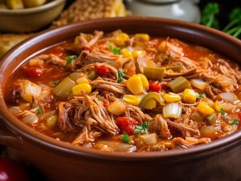 Brunswick Stew: A Hearty Taste of Virginia's Culinary Heritage - NewsBreak The Stew, Brunswick Stew, Game Meat, Cajun Food, Diced Carrots, Lima Beans, Butter Beans, Corn Kernel, Open Fire