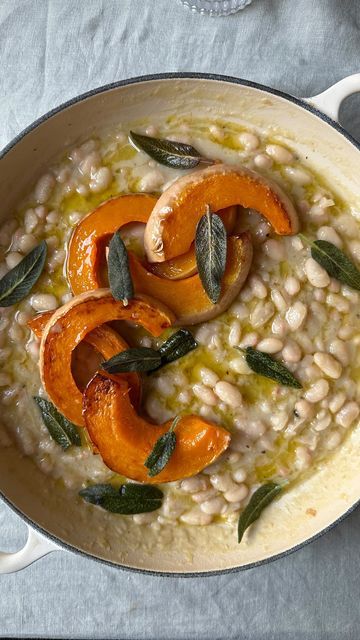 Roasted Butternut Squash With Sage, Recipes With Sage, Natalia Rudin, Italian Squash, Autumn Dinners, Packed Food, Butternut Squash Casserole, Roast In The Oven, White Bean Recipes