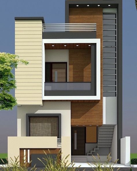 House Designs Exterior Front Elevation, House Design Interior Living Room, Elevation House, Brick House Designs, Exterior House Design, House Design Plans, Modern Bungalow House Design, Narrow House Designs, Interior House Design