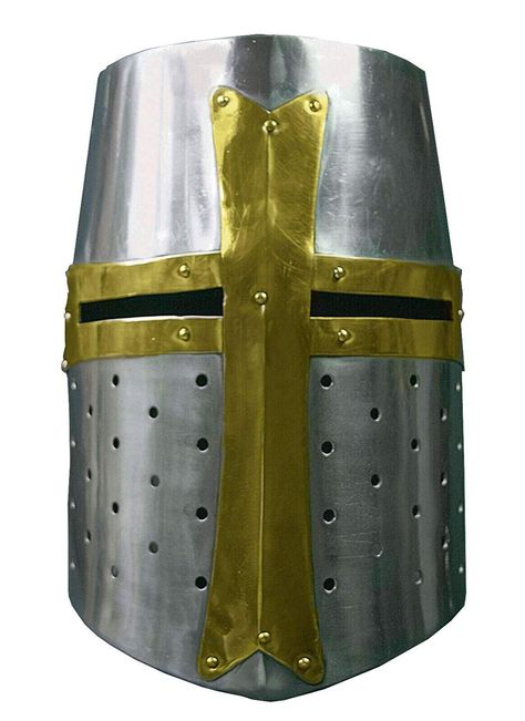 Amazon.com: AnNafi Crusader Helmet ... Helmet Medieval, Crusader Helmet, Medieval Costumes, Medieval Helmets, Knights Helmet, Medieval Costume, Halloween Giveaway, Medieval Knight, Halloween Contest