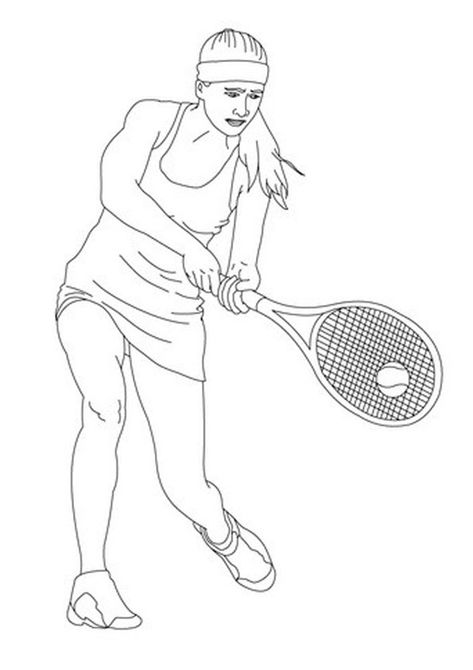 Women Tennis Player Coloring Page. Free printable Child Tennis Coloring Pages For kids download and print. Tennis Drawing, Sports Illustrations Art, Venus And Serena Williams, Sports Coloring Pages, Coloring Page Free Printable, Line Artwork, Sport Illustration, Online Coloring Pages, Kids Story Books