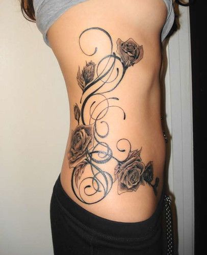 Side-Tattoo-Gothic-Rose-Vine-tattoo-48303 | mineeyesspeak | Flickr Rose Vine Tattoos, Rib Tattoos For Women, Waist Tattoos, Belly Tattoos, Black Rose Tattoos, Tattoos For Women Flowers, Vine Tattoos, Rose Tattoo Design, Side Tattoos