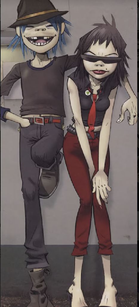 2d And Paula, Gorillaz Art Style, Gorillaz 2 D, Murdoc Gorillaz, 2-d Gorillaz, Jamie Hewlett Art, Russel Hobbs, Monkeys Band, Jamie Hewlett