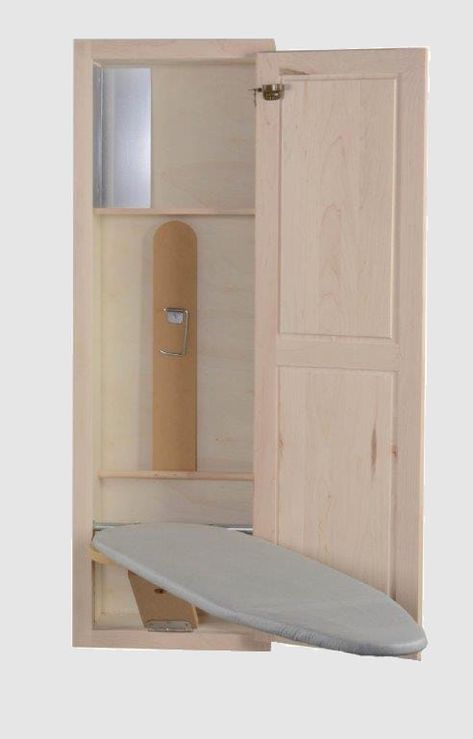 Supreme Series 400M (Maple) | Hideaway Iron Board Storage, Ironing Board Cabinet, Ironing Board Storage, Wall Ironing Board, Ironing Centers, Wall Spice Rack, Iron Storage, Raised Panel Doors, Shaker Doors