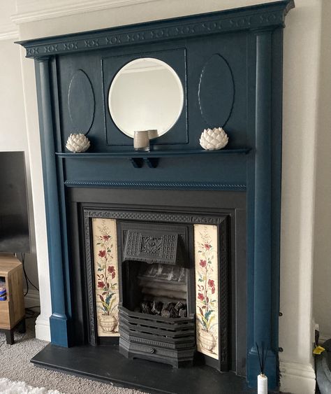 Edwardian Fireplace Surround, 1920s Fireplace, 1910 House, Edwardian Fireplace, Eclectic Design Style, Fireplace Inspiration, Fire Surrounds, Orchard House, Fireplace Fronts