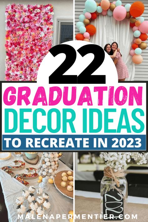 Ideas For Graduation Party, Green Graduation Party, Boho Graduation, High School Graduation Party Decorations, Wildflower Centerpieces, Personalized Centerpieces, Senior Graduation Party, Graduation Open Houses, Graduation Party Centerpieces