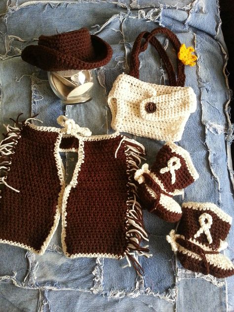 Return to the Simple- Live, Laugh, and Love: Littlest Cowboy Crochet Cowboy Hat, Crochet Cowboy Boots, Cowboy Baby Clothes, Baby Cowboy Hat, Crochet Cowboy Hats, Cowboy Crochet, Baby Boy Cowboy, Cowboy Outfit, Crochet Photo Props