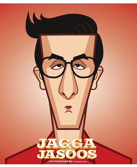 Bollywood Caricature, Caricature Ideas, Celebrity Cartoon, Jagga Jasoos, Film Illustration, Travel Sketching, Map Mural, World Map Mural, Flat Character