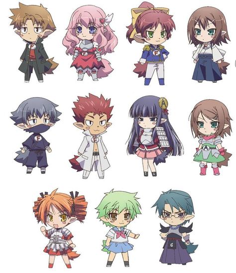 The avatars from Baka and test #bakaandtest Baka To Test, Baka And Test, Unhealthy Obsession, Japanese Drawings, Chibi Characters, Chibi Drawings, Cute Chibi, Awesome Anime, Anime Shows