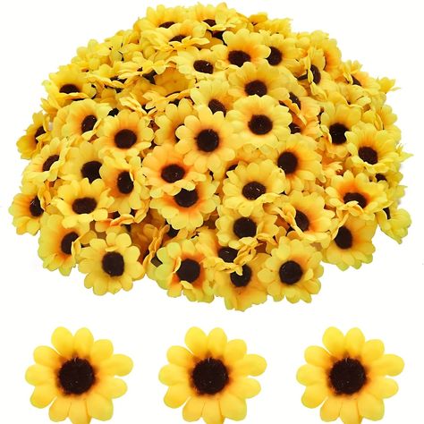 Faster shipping. Better service Wedding Party Decorations Diy, Sunflower Head, Hantverk Diy, Mini Sunflowers, Bridal Shower Tables, Bridal Table, Bridal Shower Diy, Silk Floral Arrangements, Sunflower Decor