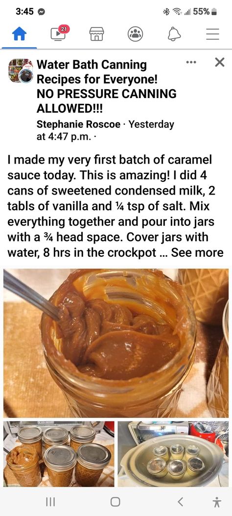 Carmel Sauce Canning, Canning Carmel, Canning Caramel Sauce, Canning Caramel, Freezing Veggies, Water Bath Canning Recipes, Pressure Canning Recipes, Canning Food, Water Bath Canning