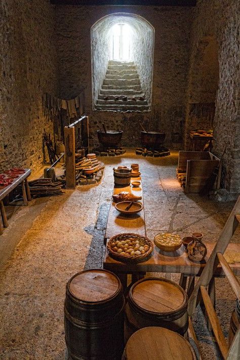 Kitchen at Dover Castle, England Castle Kitchens, Dover Castle, England Countryside, Chateau Medieval, Castle Scotland, York Travel, Travel Oklahoma, Castles Interior, Medieval Life