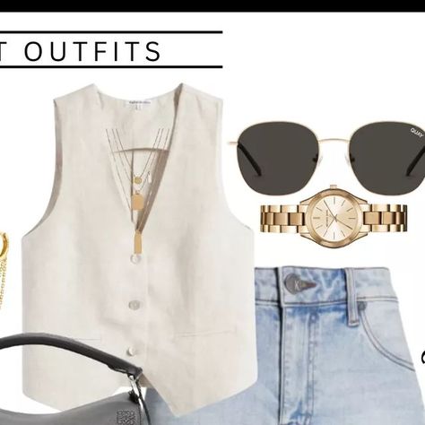 Outfit Pool on Instagram: "4 Sleeveless Vest outfits that are so chic that you can't resist to try 🖤 . . . . . . . . . . . . . . . . #vest #linenvest #sleevelessvest #vestidosdefesta #vestoutfit #vestlook #vestootd #chicstyle #chicdenim #chicoutfit #chiclook #chicootd #chicaesthetic #summeroutfit #summerlook #summerootd #summerchic . . . . Vest outfits, vest look, vest ootd, sleeveless vest" Vest Shorts Outfit, Vest And Shorts Outfit, White Vest Outfits For Women, Sleeveless Vest Outfit, Vest With Shorts, White Vest Outfit, Vest Ootd, Outfits Vest, Vest Outfits For Women