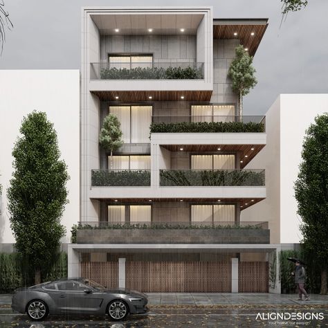 Apartment Elevation Design Modern, Apartment Elevation Design, Apartment Elevation, Classical Villa, Residential Building Design, Best Modern House Design, House Arch Design, Elevation Design, Residential Construction