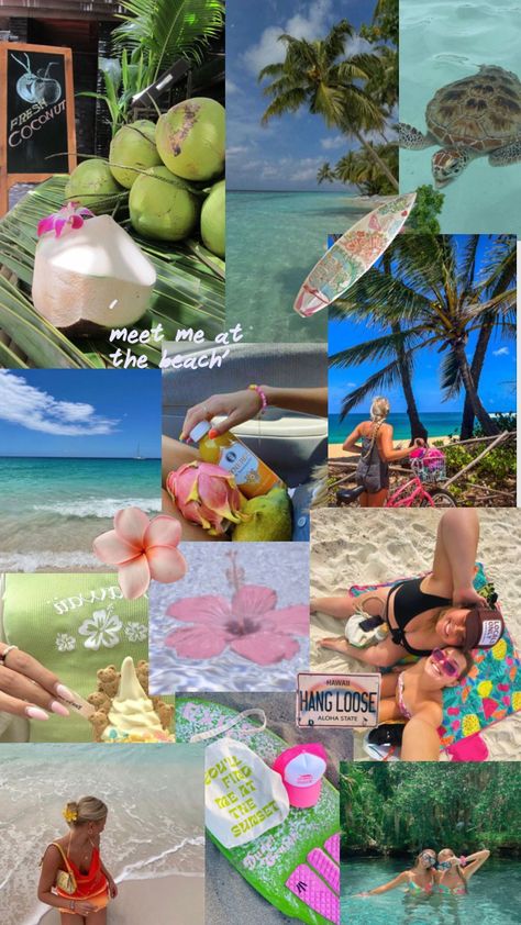 Coconut Girl Collage, Outfit Collage, Coconut Girl, Summer Aesthetic, Photo Collage, Summer Girls, Aesthetic Wallpapers, Coconut, Girl Outfits