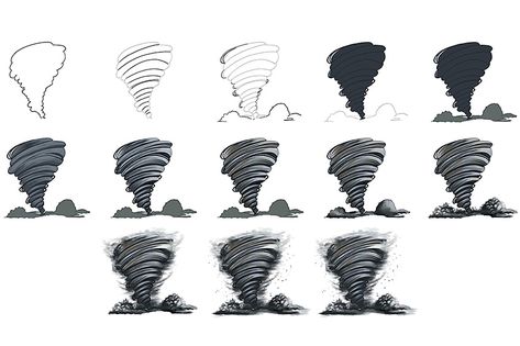 How to Draw a Tornado - A Realistic Tornado Drawing How To Draw Tornado, Tornado Sketch, Tornado Craft, Tornado Drawing, Templates Drawing, Tips On Drawing, Olive Green Paints, Tornado Shelter, Cloud Texture