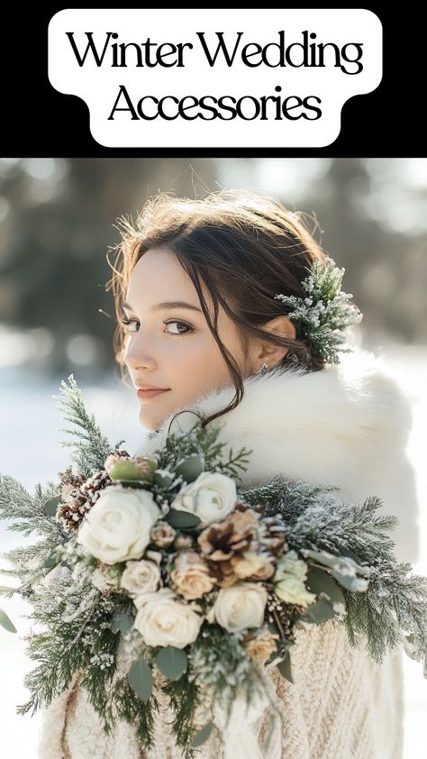 Winter wedding accessories for brides, bridesmaids, and guests. Winter Wedding Tiara, Winter Wedding Outfit, Winter Wedding Jewelry, Winter Crown, Bridal Hairpieces, Dress Embellishments, Winter Wedding Accessories, Christmas Bride, Wedding Accessories For Bride