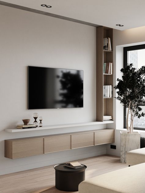 Tv Wall Small Living Room, Tv Area Ideas Living Room, Gray Living Room Design, Feature Wall Living Room, Japandi Living, Condo Design, Tv Room Design, Tv Wall Design, Wall Designs