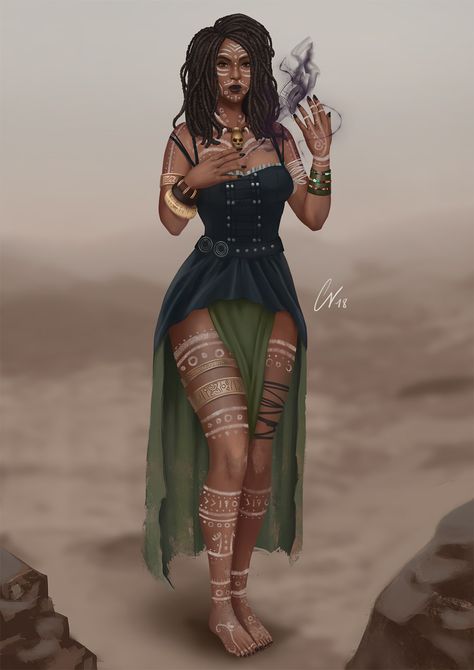 Voodoo Priestess, Carlos Vasseur on ArtStation at https://www.artstation.com/artwork/R1lqE Voodoo Priestess Costume, Doctor Voodoo, Art Goddesses, Earth Bender, Voodoo Costume, Voodoo Halloween, Voodoo Art, Water Bender, Voodoo Priestess