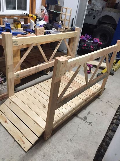 diy wood garden bridge, diy, how to, outdoor furniture, outdoor living, woodworking projects Bridge Diy, Backyard Bridges, Garden Globes, Safari Theme Party, Wood Garden, Diy Holz, Garden In The Woods, Wooden Garden, Diy Wood