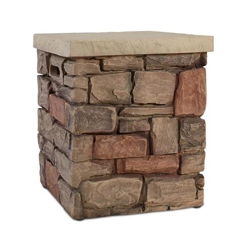 Real Flame 20.25-in H x 16.75-in Dia Buff Propane Tank Cover in the Propane Tanks & Accessories department at Lowes.com Faux Stacked Stone, Versailles Ky, Propane Tank Cover, Natural Gas Fire Pit, Glass Fire Pit, Lp Tank, Round Fire Pit, Gas Fire Table, Stone Fire Pit