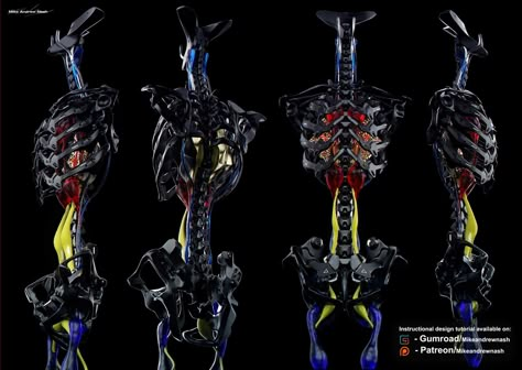 Endo Skeleton, Skeleton Tutorial, Artificial Organs, Mechanical Limbs, Cyberpunk 2077 Concept Art, Cyberpunk Oc, Powered Exoskeleton, D20 Modern, How To Render