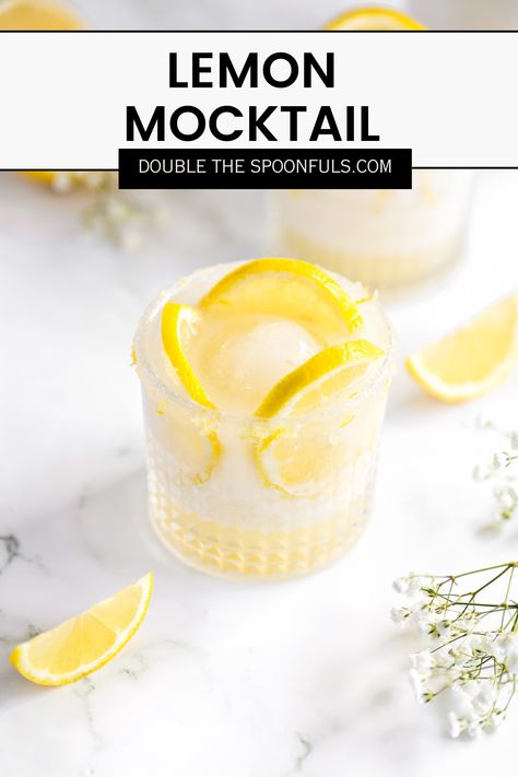 Lemon Drop Mocktail Recipe, Lemon Drop Mocktails, Lemon Mocktail Non Alcoholic, Lemonade Mocktails Non Alcoholic, Lemon Mocktail, Lemon Drop Drink, Easy Mocktails, Mint Slice, Easy Mocktail Recipes