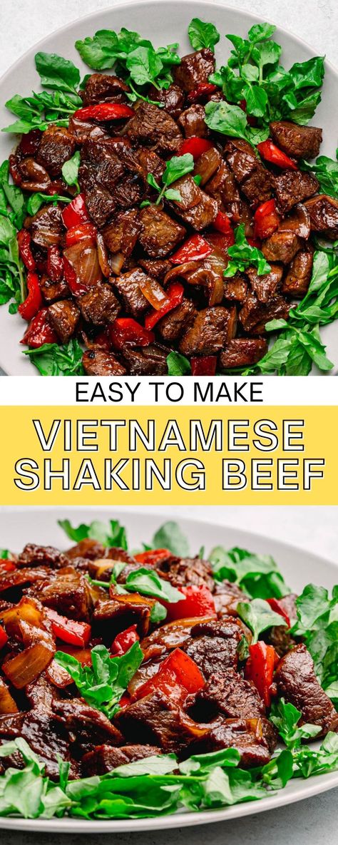 Vietnamese Beef Stew Recipes, Shaken Beef Vietnamese Recipe, Vietnamese Bbq Beef, Shaking Beef Bo Luc Lac, Shaken Beef Recipe, Bo Loc Lac Recipe, Vietnamese Shaken Beef Recipe, Vietnamese Beef Marinade, Luc Lac Beef