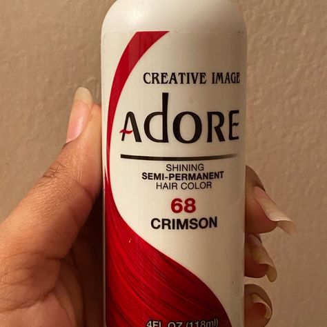 Hair Dye Crimson Creative Image Adore In Color Crimson 68 4 Oz Different Color Reds For Hair, Crimson Hair Color, Best Burgundy Hair Dye, Ruby Red Hair Color, Bright Red Hair Dye, Hair Dye Natural, Crimson Red Hair, Adore Hair Dye, Burgundy Red Hair