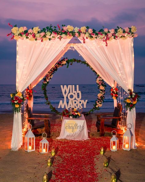 Beach Proposal Setup Simple, Beach Proposal Setup, Pinterest Manifestation, Beach Proposals, Proposal Setup, Wedding Proposal Ideas Engagement, Outdoor Proposal, Cheerful Quotes, Dream Proposal