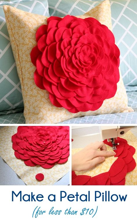 Diy Flower Pillow, Flower Pillow Pattern, Felt Flower Pillow, How To Make Piping, Diy Pillow Covers, Rose Pillow, Pillow Tutorial, Cushion Cover Designs, Sewing Pillows