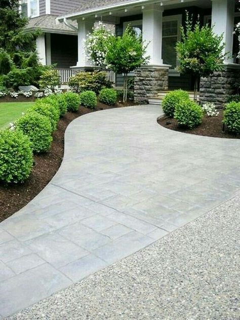 low maintenance landscaping design modern minimalist landscape with rocks symmetrical landscape for a formal design cottage style garden Garden Landscaping Design Ideas, Landscape House, Cheap Landscaping Ideas, Pathway Landscaping, Small Front Yard Landscaping, Front Yard Design, Modern Landscape Design, Front Landscaping, Low Maintenance Landscaping