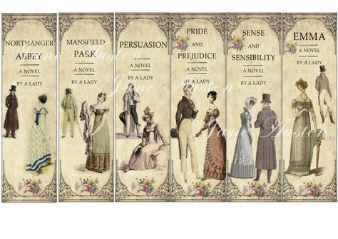 Regency Books, Library Bookmarks, Persuasion Jane Austen, Jane Austen Novels, Jane Austin, Pride Prejudice, Bookmark Craft, Diy Bookmarks, Reading Journal