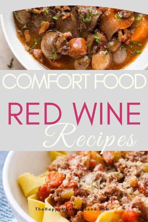 Red Wine Recipes Decadent Comfort Food via @karlaharmer Red Wine Vinegar Recipes Dinners, Recipes Using Port Wine, Beef And Red Wine Recipes, Cooking With Red Wine Recipes, Leftover Red Wine Recipes, Cooking With Wine Recipes, Recipes Using Red Wine, Red Wine Recipes Cooking, Recipes With Red Wine