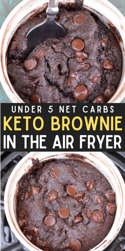 Brownie For One, Air Fryer Recipes Healthy Low Carb, Air Fryer Recipes Keto, Gluten Free Brownie, Air Fryer Recipes Low Carb, Air Fryer Recipes Dessert, Keto Brownies, Easy Air Fryer, Protein Shake Recipes