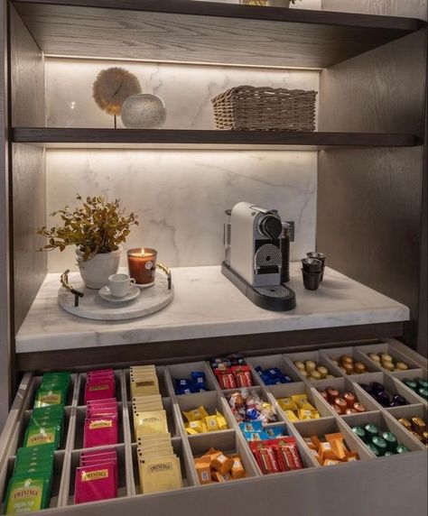 Desain Pantry Dapur, Interior Dapur, Desain Pantry, House Organisation, Coffee Bar Home, تصميم للمنزل العصري, Mini Bars, Kitchen Pantry Design, Diy Bedroom