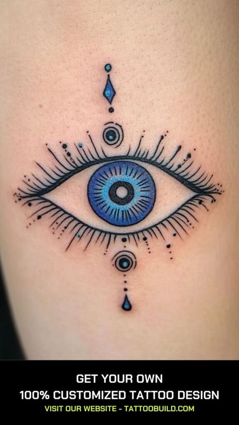 Watercolor Evil Eye Tattoo, Evil Eye Bracelet Tattoo, Evil Eye Tattoo Men, Tattoo Ideas Protection, Tool Band Tattoo, Greek Evil Eye Tattoo, Evil Eye Tattoo Ideas, Eye Tattoo Ideas, Eye Tattoo Meaning