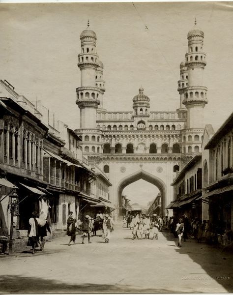 HYDERABAD Once upon a time !: Vintage Photograph of Char Minar - Hyderabad 1880's Char Minar, Charminar Hyderabad, Hyderabad City, India Hyderabad, Historical India, India Street, Unseen Images, Indian Subcontinent, British India